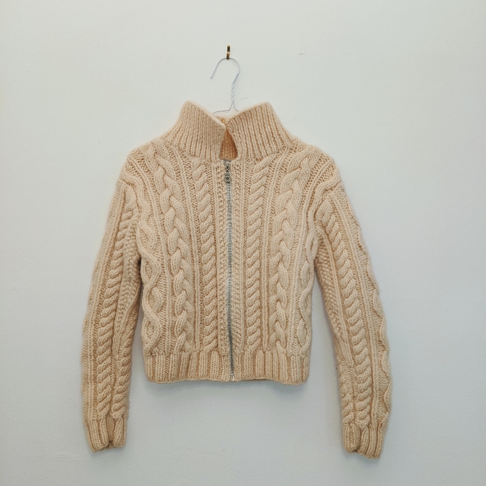 Timberland cream wool zip sweater size S